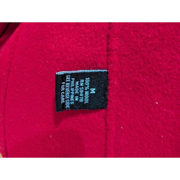 Vintage Red 100% Boiled Wool Coat- Medium, Carole Little, Button Front, Collared - Picture 9 of 11